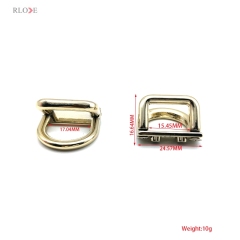 Meticulous Workmanship Light Gold Zinc Alloy Double Metal Shoulder Buckles Square & D Ring Hardware For Bag Accessories