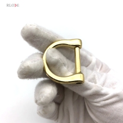 China Wholesale Simple Design Zinc Alloy Light Gold 21 MM Metal D Rings Buckles For Handbag