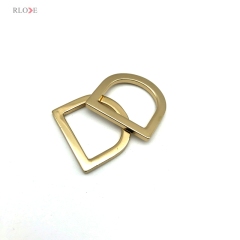 Supply Handbag Hardware Buckles 19 MM Light Gold Metal Flat D Ring Zinc Alloy For Shoulder Bag