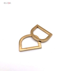 Factory Supply Handbag Accessories Light Gold Zinc Alloy Flat Shape 1 Inch Metal D Rings With Hanging Plating