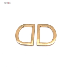 Factory Supply Handbag Accessories Light Gold Zinc Alloy Flat Shape 1 Inch Metal D Rings With Hanging Plating