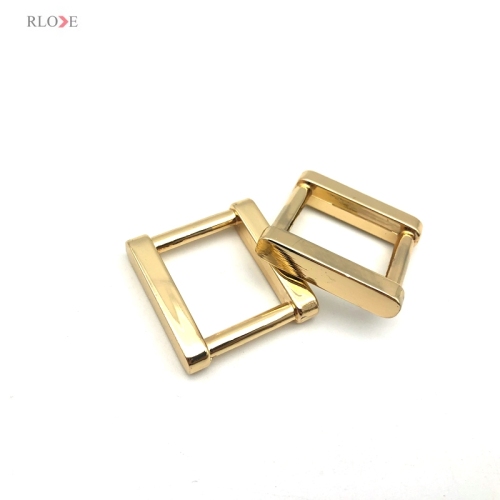 Prevalent Leather Bag Zinc Alloy Shoulder Buckles Metal Square Rings 18.5 MM Light Gold For Handbag