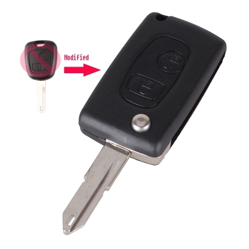 2 Buttons Folding remote key Shell For Peugeot 206 306 406 5 Pieces/Lot