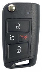 VW golf 7 3+1 button remote key with 315mhz MQB48 chip 5G6 959 752 AC