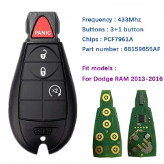 Original 4 Button Smart Fobik Key With PCF7961A Chip For Dodge RAM 2013-2016 FCCID GQ4-53T