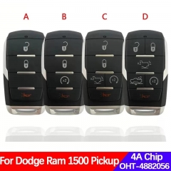 Aftermarket 3/4/5/6B Smart Prox Remote Key For Dodge Ram 1500 Pickup 2019 2020 434Mhz PCF7939M Chip FCC ID OHT-4882056