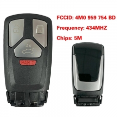 Original 3+1 Buttons Remote Control key 434Mhz 5M chip FCC 4M0 959 754 BD Keyless GO For A-udi A4 A5 Q5 Q7 S4 S5