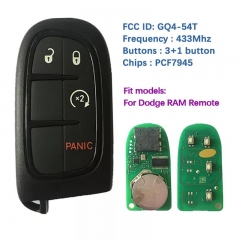 Original 3/4/5 Button Smart Car Key For Dodge RAM 2013 Remote 433MHZ PCF7945 Chip FCCID Number GQ4-54T