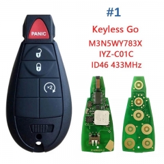 Replacement Smart Keyless Key For Chrysler Dodge Caravan 2011-2019 Remote Fobik 5026591AK IYZ-C01C 433Mhz PCF7945