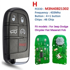 For Dodge Charger Dart Journey Challenger Durango 2011-2020 Smart Key Fob ID46 Chip 434Mhz M3N40821302 Universal Work For Jeep