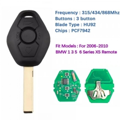 Aftermarket 3 Button Car Key For 2004 - 2010 Remotes 315/434/868MHZ HU92 Blade CAS2 ID46 PCF7942 Chip