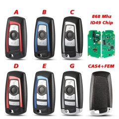 Aftermarket 3/4 Button Smart Remote Key For F 3 5 7 Series X5 X6 F20 F22 F30 CAS4 FEM BDC 315/434/868Mhz ID49 Chip