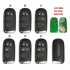 Aftermarket Smart Key 433Mhz 4A Chip FCCIID GQ4-54T Remote Car Key For Jeep Cherokee For DODGE RAM Durango Chrysler