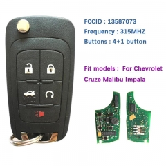 Aftermarket 5 Button Remote Key For Chevrolet Cruze Malibu Impala PCF7952E Chip 315MHz HU100 5912546 13587073