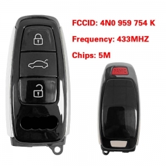 Original 3+1 Button MLB-Tool 5M Chip Smart Key Remote Control FCC ID 4N0 959 754 K Keyless Go For A-udi A7 A8 Q8 2018+