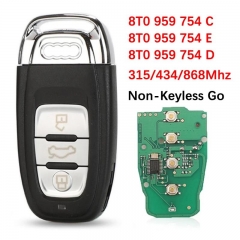 Aftermarket 3 Button Car Smart Card Key For A-udi A4 S4 A5 S5 Q5 Remote PCF7945A 315/434/868Mhz 8T0 959 754 C D E