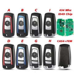 Aftermarket Car Key For BMW F 3 5 7 Series X5 X6 F20 F22 F30 CAS4 CAS4+ FEM BDC 434Mhz ID49 PCF7945 Promixity Remote