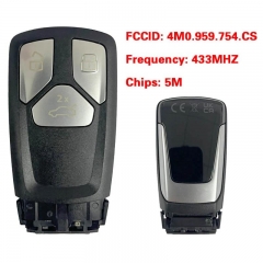 Original 3 Buttons MLB Smart Keyless Remote Key Control 433Mhz 5M chip FCC 4M0 959 754 CS For A-udi A5 Q5 2022+