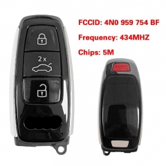 Original 3+1 Button 434 MHz 5M Chip MLB-Tool Smart Key Remote Control FCC 4N0 959 754 BF Keyless Go For A-udi A8 2017+