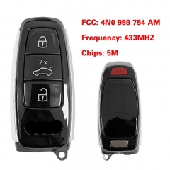 MLB Original OEM Smart Remote Key Control 4 Button 433MHz 5M Chip FCCID 4N0 959 754 AM For A-udi A5 A6 A7 Q8 2020 2021