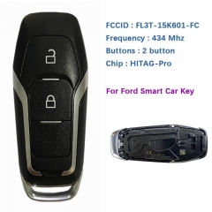 Original 2 Button Smart Key For Ford 434MHz HITAG-Pro Blade Part No FL3T-15K601-FC Keyless Go