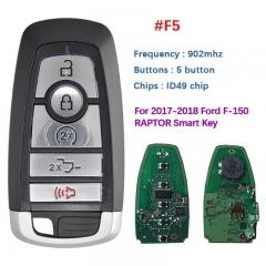 5 Button Key For Ford Edge Explorer Expedition Fusion Mondeo Replacement Remote With 902 Mhz 49 Chip