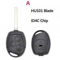 Aftermarket 3 Button Remote Car Key For Ford Focus Fiesta Mondeo 433Mhz With ID4C/4D63/Glass 4D60 Chip FO21/HU101 Blade