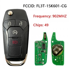 Aftermarket 4 Button Flip Key For Ford F150 2015 Remote Control 5923694 HU101 Blade Type 902mhz 49 Chip