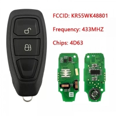 Aftermarket 2 Button Smart Car Key 433MHZ 4D63 Chip FCCID KR55WK48801 For Ford C-Max Fiesta Focus Mondeo 2011-2017