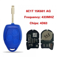 Aftermarket 3 Button Smart Key No Lost Code 434MHZ 4D63 Chip FCC 6C1T-15K601-AG For Ford Transit 2006-2014