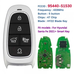 Original PCB 5 Button Smart Key For Hyundai Santa Fe 2021 Remote 47 Chip HITAG 3 433MHz FCCID 95440-S1530 TQ8-FOB-4F27