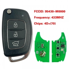 Aftermarket 3 Button Remote Flip Key For Hyundai Creta 2016-2019 Model WIth Frequency 433MZ 4D60 Chip FCCID 95430-M0000