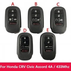 Original 4/5B Smart Key Fob For H-onda CRV Civic Accord 2022 Remote 433MHZ 4A Chip FCC ID KR5TP-4 Keyless GO