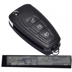 Aftermarket 3 Button Remote For Ford Focus Flip Key 4D63 Frequency 434MHZ FCCID Number AM5T-15K601-AE