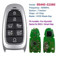 Original PCB 7 Button Smart Key For Hyundai Santa Fe 2021+ Remote 433Mhz 47 Chip FCCID TQ8-FOB-4F27 95440-S1560