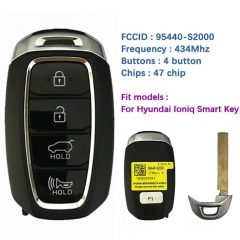 Aftermarket 4 Button Smart Key For Hyundai SantaFe Proximity Remote 433Mhz 47 Chip TQ8-FOB-4F19 95440-S2000