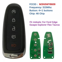 Aftermarket 5 Button Key For Ford Edge Escape Explore Expedition Flex Focus Taurus Remote M3N5WY8609 315Mhz ID46 Chip