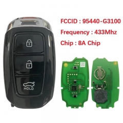 Aftermarket 3 Button Key For Hyundai I30 2018-2019 Remote Keyless Contorl 8A Chip 433MHz FCCID 95440-G3100 SYEC3F0B1608