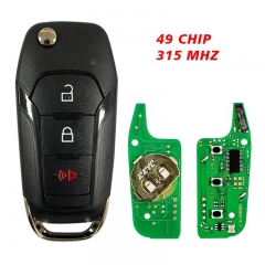 Aftermarket 3 Buttons 315mhz 49 Chip Smart Key Remote Strattec 5923667 HU101 Flip Key For Ford F150 2015+