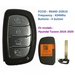 Aftermarket 4 Button Smart Key For Hyundai Tucson 2019-2020 Remote Frequency 433MHz 95440-D3510 TQ8-FOB-4F11 No Logo