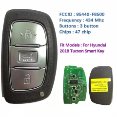 Original 3 Button Smart Key Remote With 433MHz FCCID Number 95440-F8500 47 Chip For Hyundai Tucson 2018