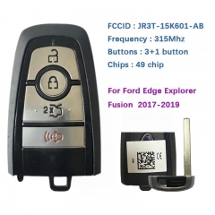 Aftermarket 4 ButtonSmart Key Prox Keyless Remote Fob 315MHZ 164-R8159 FCCID JR3T-15K601-AB For Ford Fusion Mustang