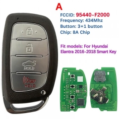 Aftermarket 4 Button Smart Keyless Key 8A Chip 434Mhz CQOFD00120 95440-F2000 95440-F3000 For Hyundai Elantra 2016-2018