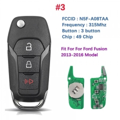 Replacement 2/3/4 Button Key For Ford F150 Mondeo Fusion Escort Transit Flip Remote Smart Key Control 49 Chip 315/434/902Mhz