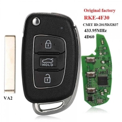 Original 3 Button Flip Key For Hyundai Verna Frequency 434Mhz FCCID Number RKE-4F30 2015DJ2837