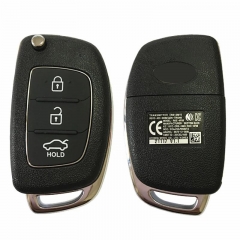 Genuine 3 Button Flip Car Key For Hyundai SB11 Remote 433MHZ ID46 Chip FCCID Number RKE-4F08