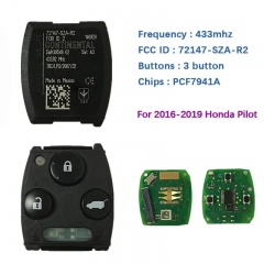 Original 3 Button Key Chip For Honda Pilot 2009-2016 Remote With 433Mhz PCF7941A Chip FCCID 72147-SZA-R2