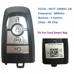 4Button Original Key For Ford Smart Remote With Frequency 868 MHz HITAG PRO Chip Part No HS7T-15K601-CB With Keyless Go