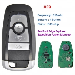 Remote 4 Button Key For Ford Edge Explorer Expedition Fusion Mondeo Replacement Smart Keyless With 315Mhz 49 Chip