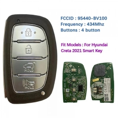 Original 4 Button Genuine Smart Remote Key 6A Chip 433MHz FCCID Number 95440-BV100 For Hyundai Creta 2021